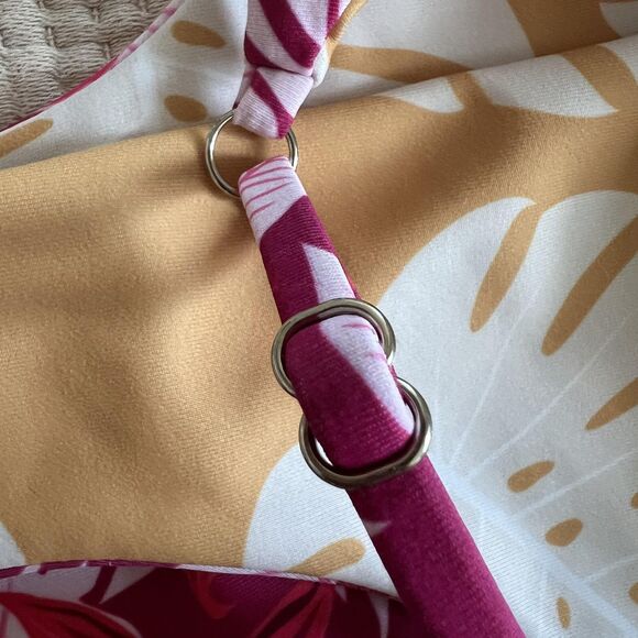 Sweet Honey Hawaii Reversible One Piece Swimsuit Women Medium Monstera Floral - Picture 9 of 9